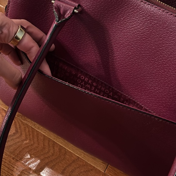 Kate Spade - Burgundy Double Zipper Large Tote Bag - Picture 4 of 9